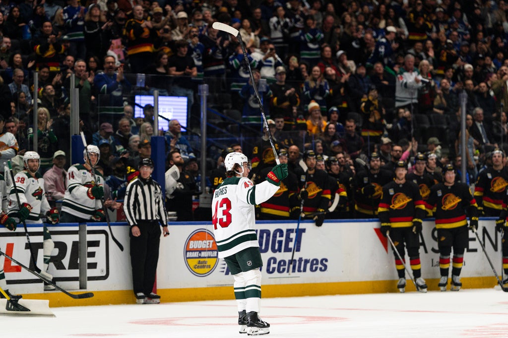 Quinn Hughes’ 500th career point helps Wild win 4-2 in his return to Vancouver — KSTP 5, Columbia Heights Sports news