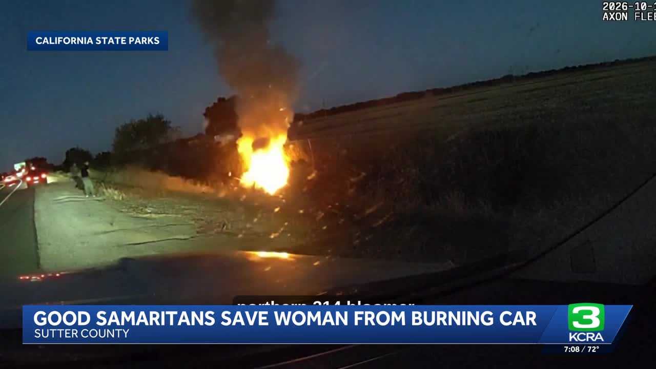 Officers rescue woman from burning car — WISN 12 Milwaukee, Columbia Heights Community news